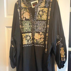 Johnny Was Silk Tunic with Embroidery